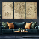 Vintage Middle Earth Map Wall Art Canvas – Lord of the Rings