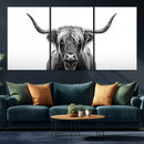 Highland Wall Art Canvas Print – Minimalist Black and White by MyGreatCanvas | Canvas Wall Art Prints | Photo Prints & Wall Decor