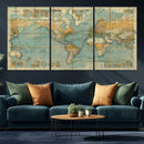 Push Pin World Map Canvas Print – Travel Tracker Wall Art