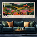 Yayoi Kusama Abstract Print, Vibrant Floral Mountain Art