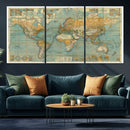 Push Pin World Map Canvas Print – Travel Tracker Wall Art