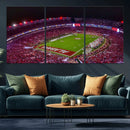 Bryant-Denny Stadium Night Game Triple Canvas Wall Art - by MyGreatCanvas | Canvas Wall Art Prints | Photo Prints & Wall Decor