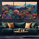 Colorful Abstract Landscape Wall Art Print Canvas - Vibrant