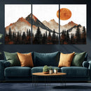 Modern Abstract Mountain Canvas Wall Art Print, Abstract