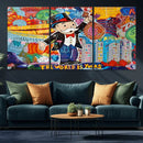 Pop Art Monopoly Man Canvas Wall Art Print - Bold and