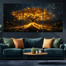 Golden Tree of Life Canvas Wall Art Print - Majestic Glowing by MyGreatCanvas | Canvas Wall Art Prints | Photo Prints & Wall Decor