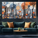 Abstract Winter Landscape Canvas Wall Art Print - Large