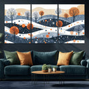 Abstract Winter Landscape Canvas Wall Art Print -  Large
