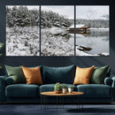 Winter Wall Art - Cabin by the Lake Canvas Wall Art - Serene by MyGreatCanvas | Canvas Wall Art Prints | Photo Prints & Wall Decor