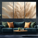 Pampas Grass Canvas Wall Art - Elegant Neutral Decor for