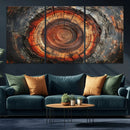 Wood Grain Canvas Wall Art - Framed Abstract Tree Ring