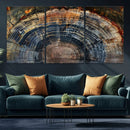 Framed Tree Ring Wall Art - Abstract Colorful Tree Ring Wall
