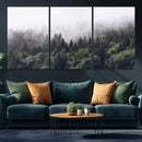 Misty Forest Canvas Wall Art – Serene Triptych Nature Print by MyGreatCanvas | Canvas Wall Art Prints | Photo Prints & Wall Decor