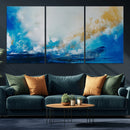 Blue Abstract Print - Dynamic Ocean-Inspired Canvas Wall Art