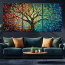Yggdrasil Tree of Life Wall Art Print | Mosaic Style 3-Panel
