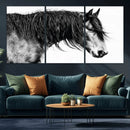 Black Horse Wall Art Canvas Print – Elegant Farmhouse Decor