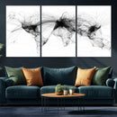 Abstract World Map Wall Art – Framed Geometric Line Canvas by MyGreatCanvas | Canvas Wall Art Prints | Photo Prints & Wall Decor