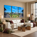 Wrigley Field Chicago Cubs Panoramic Art Multi-Piece Canvas
