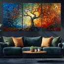 Mosaic Tree Canvas Wall Art Canvas Print – Vibrant Stained