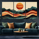 Mountain Triptych Wall Art Canvas Print – Western Nature