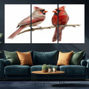 Cardinal Canvas Wall Art - Male and Female Cardinal Print -