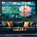 Lotus Flower Wall Art Canvas Print, Water Lily Large Wall