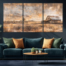 Rustic Farmhouse Wall Art Canvas Print | Barn and Field