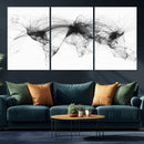 Flight Routes Air Traffic Map Canvas Wall Art - Framed -