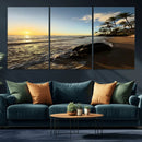 Tropical Beach Wall Art - Stunning Ocean Sunset Canvas Print