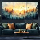 Abstract Forest Wall Art Print- Serene Nature Canvas Print