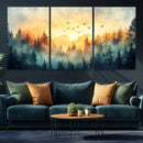 Sunrise Forest Wall Art – Framed Misty Pines Canvas Artwork by MyGreatCanvas | Canvas Wall Art Prints | Photo Prints & Wall Decor