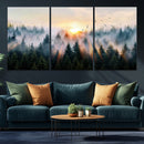 Misty Forest Wall Art – Framed Sunrise Pines Canvas Artwork, by MyGreatCanvas | Canvas Wall Art Prints | Photo Prints & Wall Decor