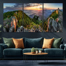 Mountain Sunset Panoramic Wall Art Canvas Print – Framed