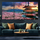 Mount Fuji Cherry Blossom Wall Art Canvas Print – Framed