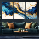 Blue Gold Flow Wall Art Canvas Print – Framed Marble Design by MyGreatCanvas | Canvas Wall Art Prints | Photo Prints & Wall Decor