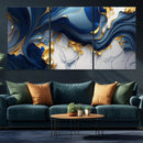 Blue Marble Wall Art Canvas Print – Framed Gold Veins by MyGreatCanvas | Canvas Wall Art Prints | Photo Prints & Wall Decor