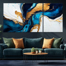 Gold Blue Abstract Canvas Print, Elegant Navy and Gold by MyGreatCanvas | Canvas Wall Art Prints | Photo Prints & Wall Decor