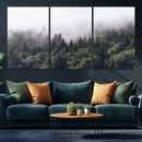 Misty Forest Wall Art Canvas Print – Foggy Pines Pine Valley