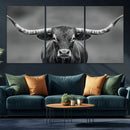 Texas Longhorn Wall Art Canvas Print – Framed Western Bull