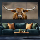 Texas Longhorn Wall Art Canvas Print – Brown Bull Rustic by MyGreatCanvas | Canvas Wall Art Prints | Photo Prints & Wall Decor