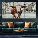 Texas Longhorn Wall Art Canvas Print – Framed Spotted Bull by MyGreatCanvas | Canvas Wall Art Prints | Photo Prints & Wall Decor