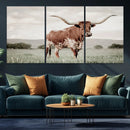 Texas Longhorn Wall Art Canvas Print – Framed Spotted Cattle by MyGreatCanvas | Canvas Wall Art Prints | Photo Prints & Wall Decor