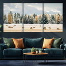 Elk Herd Wall Art – Framed Snowy Forest Canvas Artwork, by MyGreatCanvas | Canvas Wall Art Prints | Photo Prints & Wall Decor