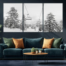 Snowy Ski Lift Wall Art – Framed Winter Forest Canvas by MyGreatCanvas | Canvas Wall Art Prints | Photo Prints & Wall Decor