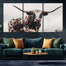 Texas Longhorn Wall Art – Framed Spotted Bull Canvas by MyGreatCanvas | Canvas Wall Art Prints | Photo Prints & Wall Decor
