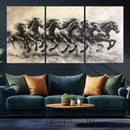 Galloping Horses Wall Art Canvas Print – Framed Wild