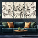 Running Horses Wall Art Canvas Print – Framed Galloping Herd