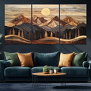 Wood Mountain Wall Art Canvas Print – Framed Boho Abstract by MyGreatCanvas | Canvas Wall Art Prints | Photo Prints & Wall Decor