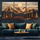 Wood Mountain Landscape Wall Art Canvas Print – Framed
