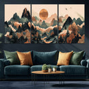 Wood Mountain Landscape Wall Art Canvas Print – Framed